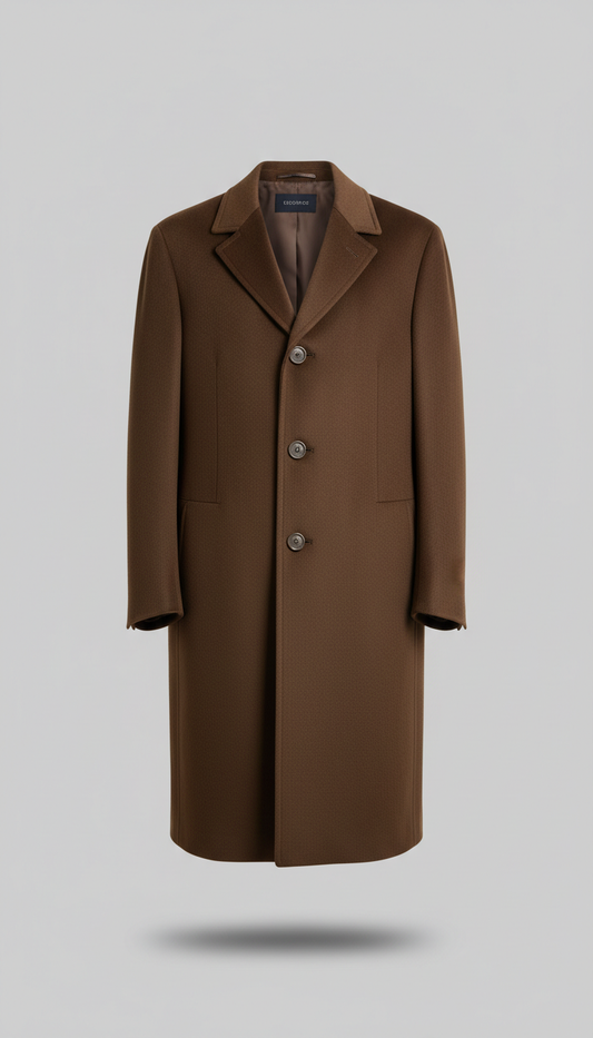 Espresso Brown Cashmere Overcoat